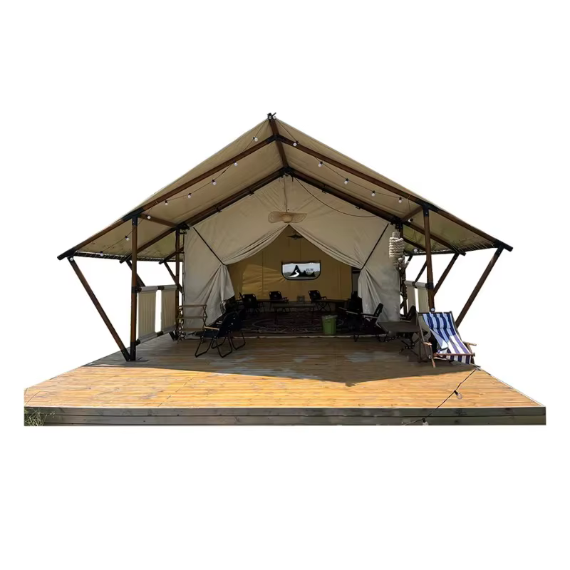 Tente de luxe 5x9m toutes saisons pour glamping extérieur
