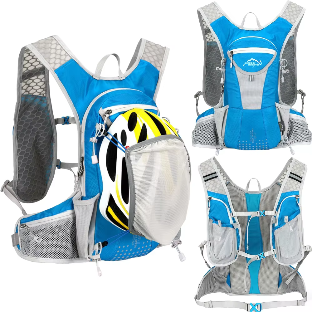 12L Sport de plein air cyclisme Camping sac d'eau casque stockage hydratation sac à dos ultraléger randonnée vélo Ride Pack vessie sac à dos