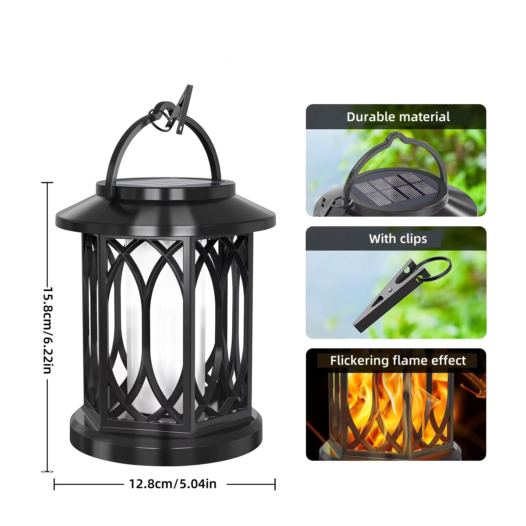 Flamme solaire suspension lampe extérieure lumière