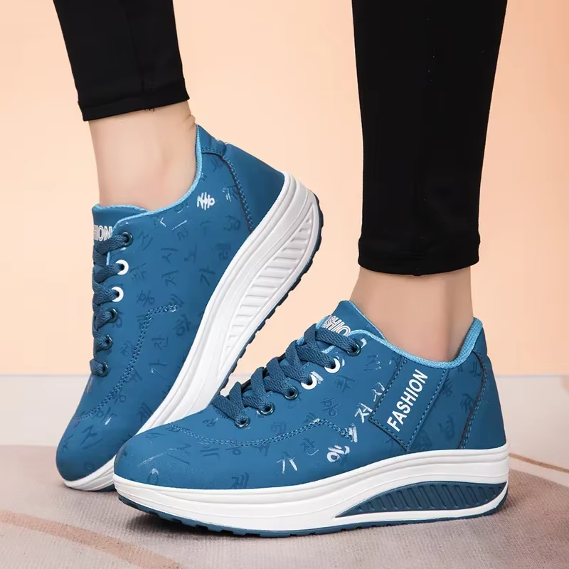 Femmes en plein air fond épais balançoire chaussures décontractées plate-forme de mode grand 42