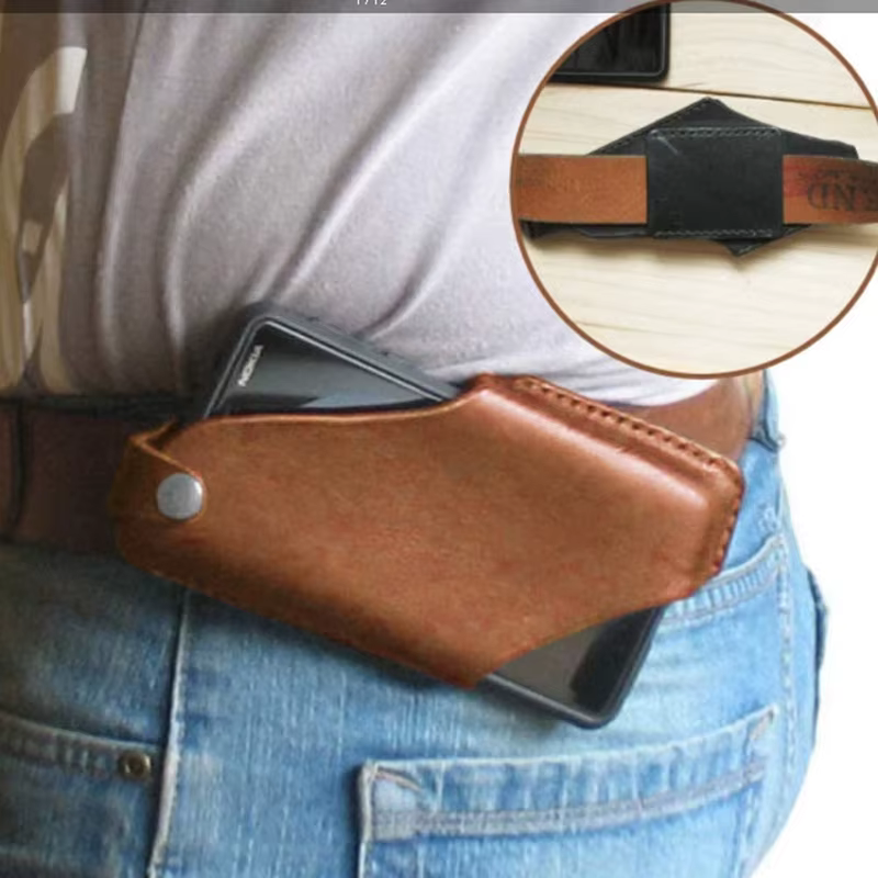 Étui de téléphone en cuir pour hommes, pochette de ceinture, sac de taille pour iPhone, étui à boucle pour téléphone portable, portefeuille, sac à main, sacs de taille, support pour téléphone