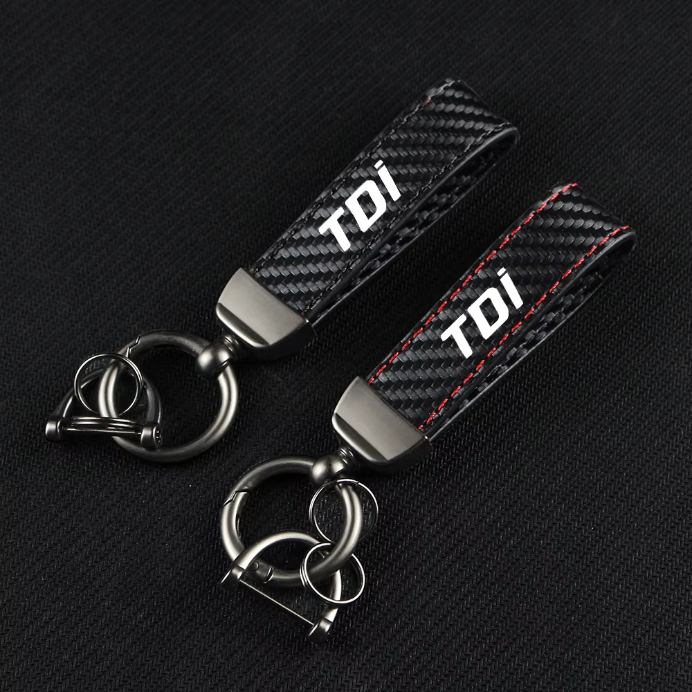 Porte-clés de voiture en fibre de carbone, ULen cuir, porte-clés JOPendant, structure en fer à cheval pour TDi TIGUAN TOUFlak, accessoires automobiles