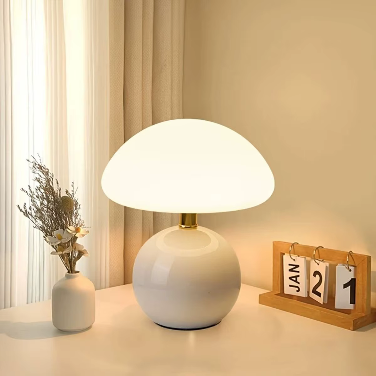 Une lampe de table décorative à prise USB rose/orange/rouge/blanc/beige pour lampe décorative de chambre, veilleuse, lampe de bureau.