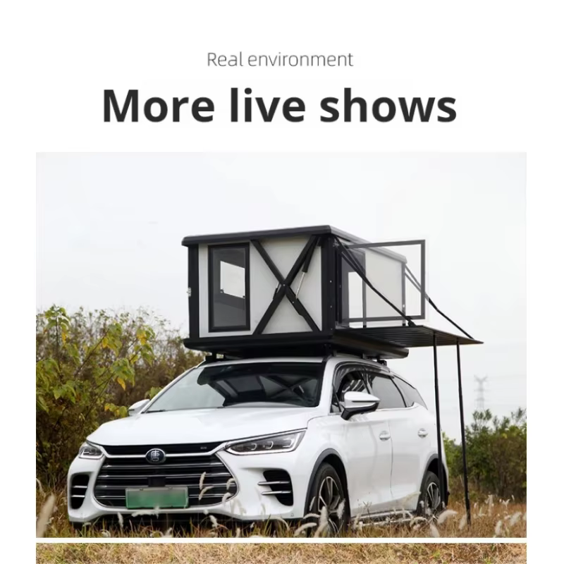 Tente de toit rigide tout-terrain en aluminium avec système de levage électrique