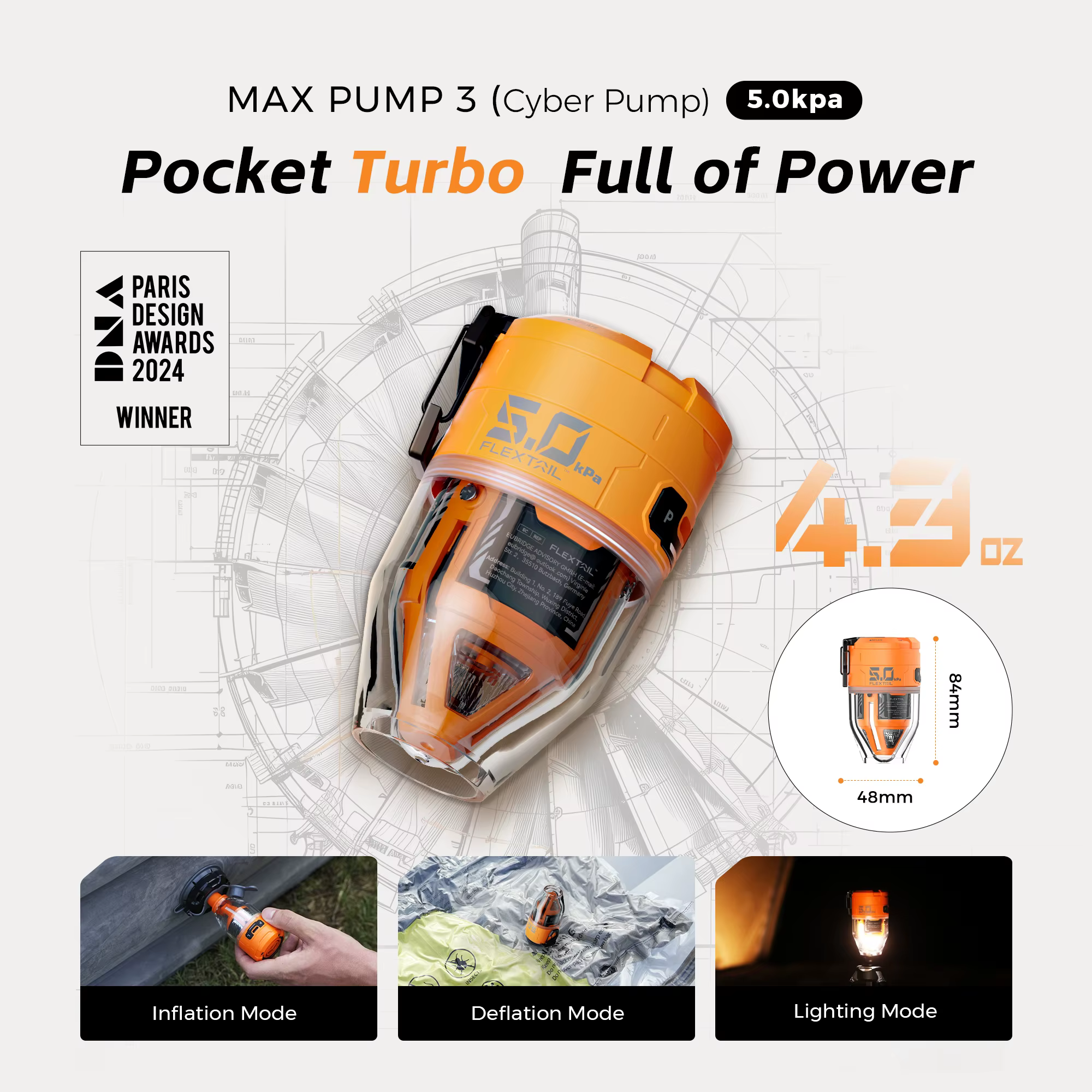 FLEXTAIL MAX PUMP 3 - Pompe à air électrique