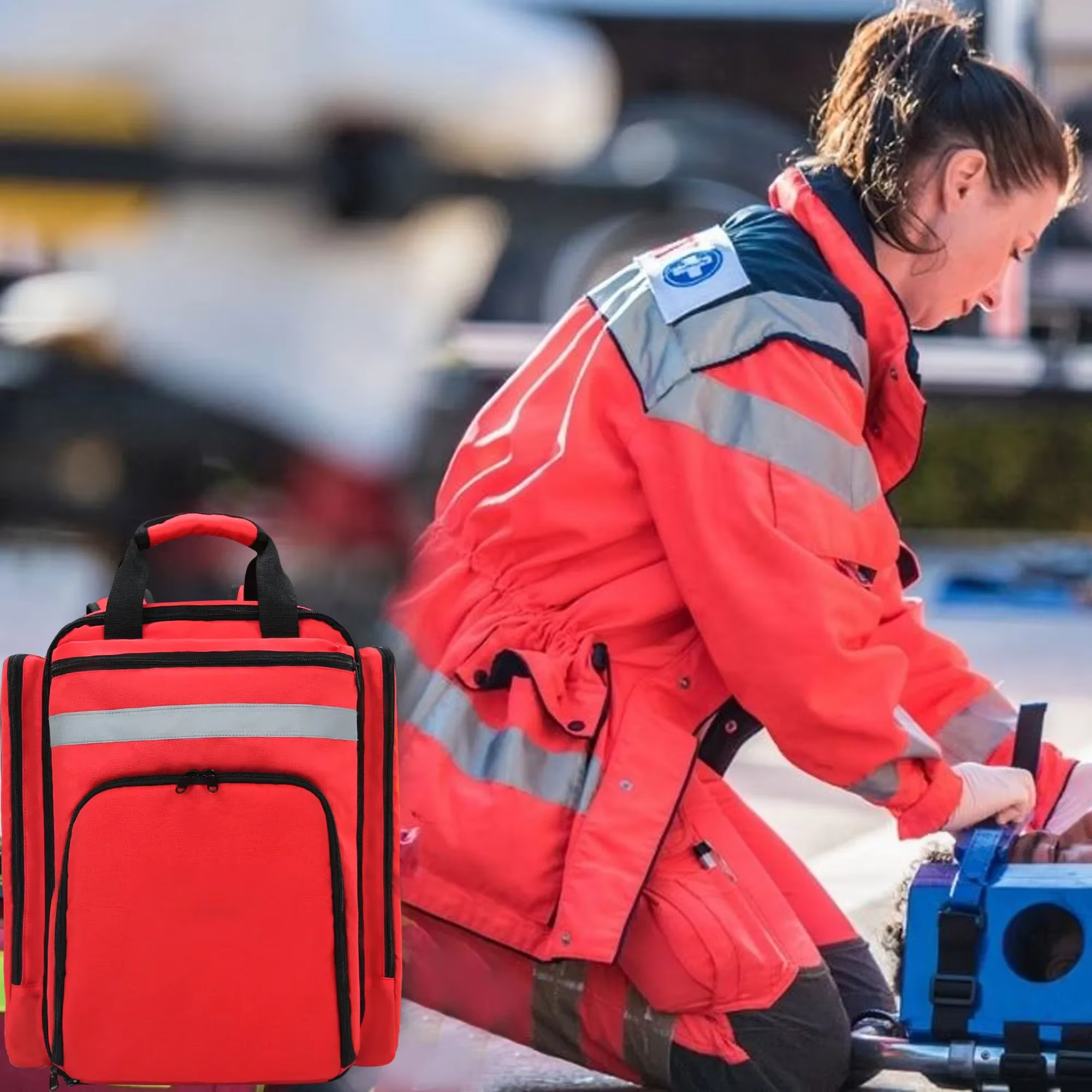Sac à dos pliable pour instituts de catastrophes, trousse de premiers soins, sauvetage d'urgence, grande capacité, stockage classé, kits de survie, sac médical