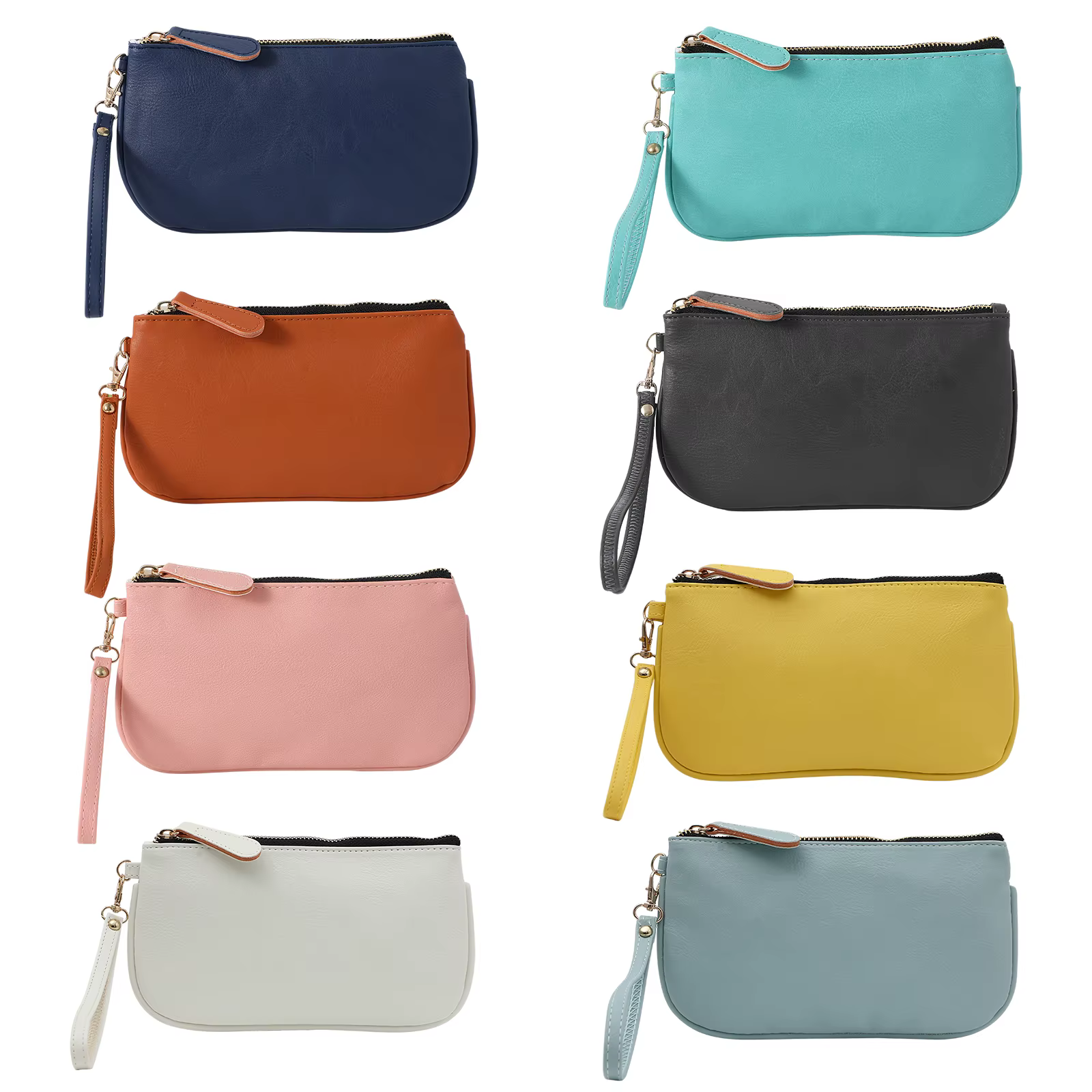 Pochette en cuir végétalien pour femmes, pochette classique, petit sac à main minimaliste multicolore, portefeuille solide, sac à main, étui à cosmétiques de voyage
