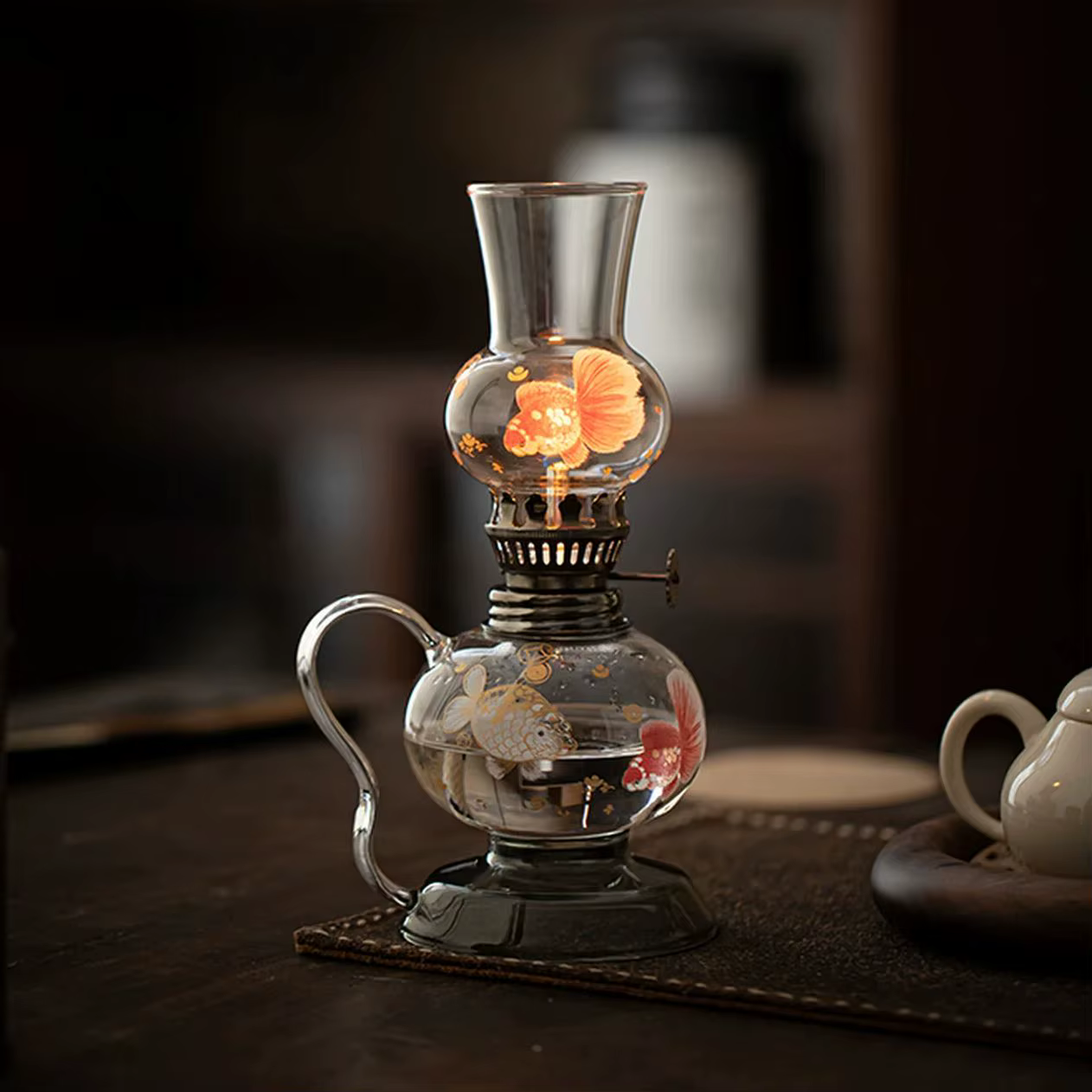 Lampe à huile élégante en verre Borosilicate, ambiance Vintage, esthétique, beurre d'ouragan, éclairage pour la décoration de la maison
