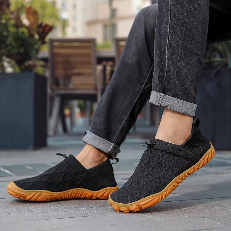Chaussures pieds nus minimalistes pour hommes, baskets de marche antidérapantes et respirantes en tricot, résistantes à l'usure, légères
