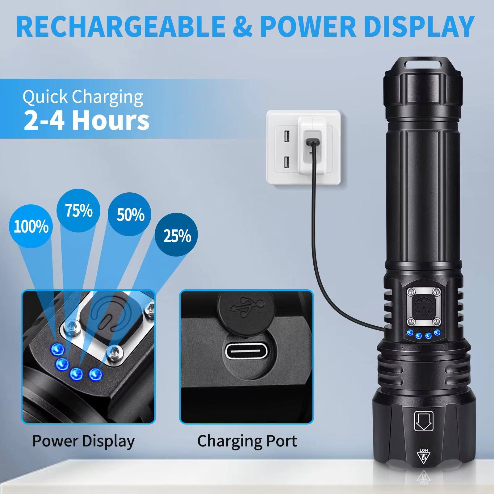 Lampes de poche rechargeables à haute luminosité