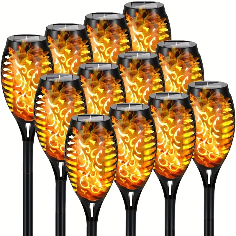12LED flamme solaire lumière extérieure