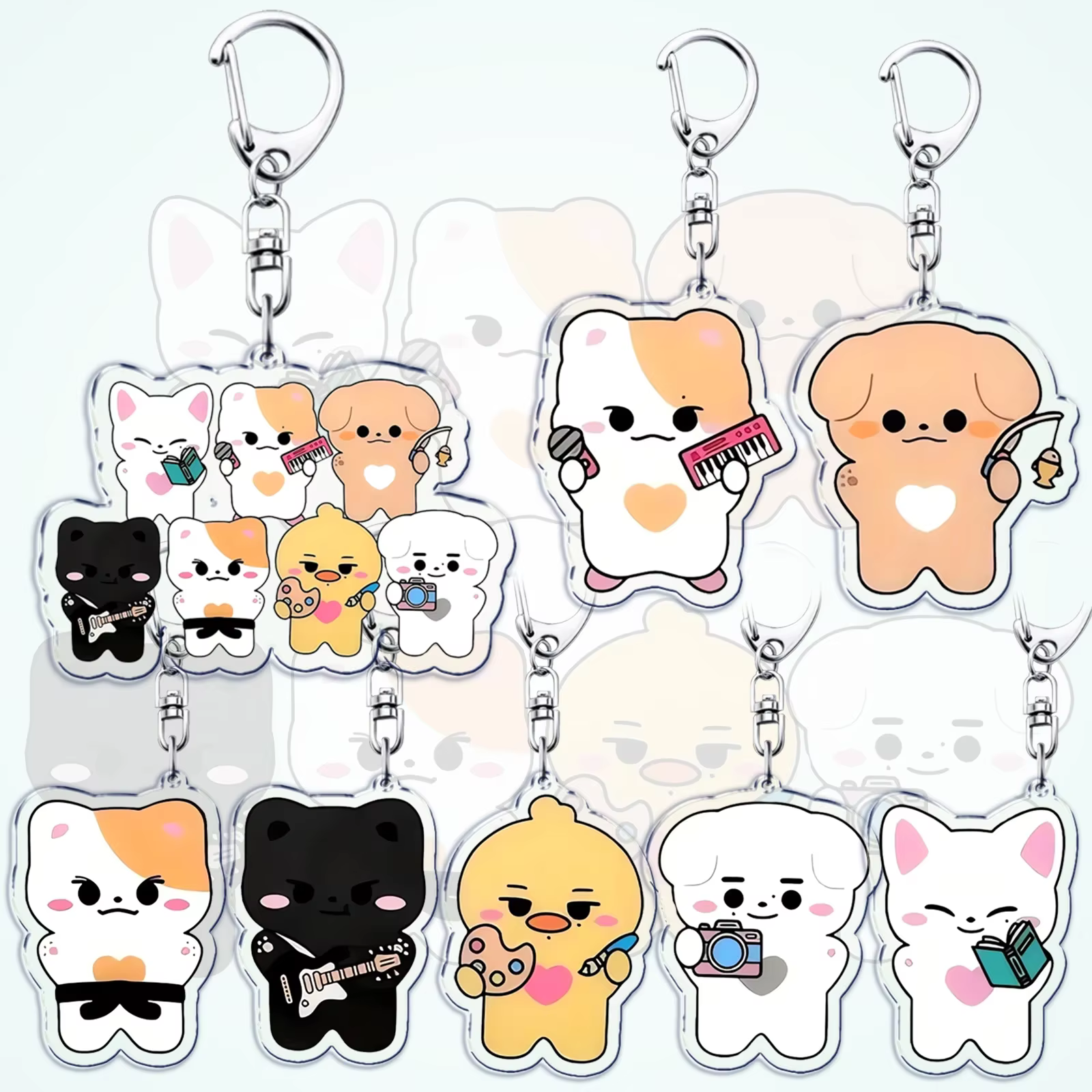 Porte-clés en acrylique inspiré de Kpop, porte-clés pour sac d'accessoires, pendentif design périphérique de célébrité, porte-clés bijoux, cadeaux GérGifts