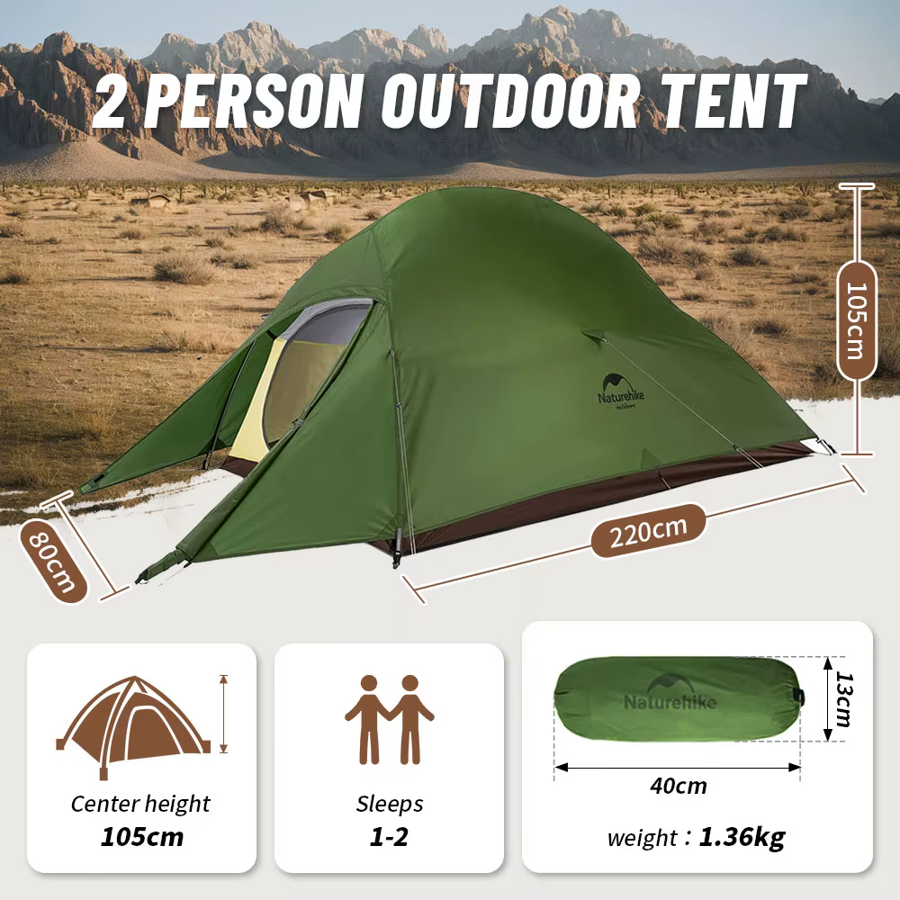 Naturehike Cloud Up 1 2 3 personnes tente de Camping ultralégère étanche tentes de Trekking randonnée sac à dos abri