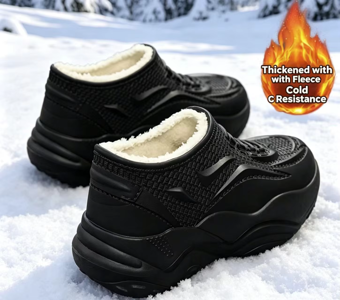 Bottes de neige imperméables et antidérapantes pour hommes, chaussures d'hiver à la mode, épaisses et doublées de polaire, résistantes, chaudes, en coton, cadeaux de noël