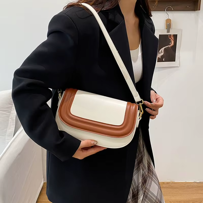 Sac bandoulière vintage en cuir vegan pour femme, convertible, grande capacité, avec poignée supérieure, idéal pour les trajets quotidiens