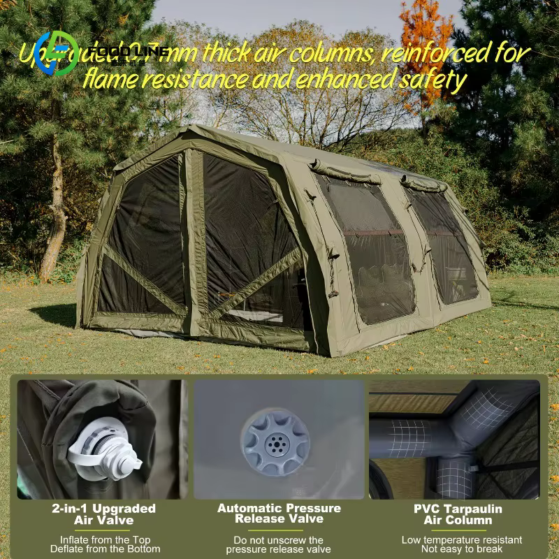 Tente pneumatique personnalisée - Tente pneumatique vert armée