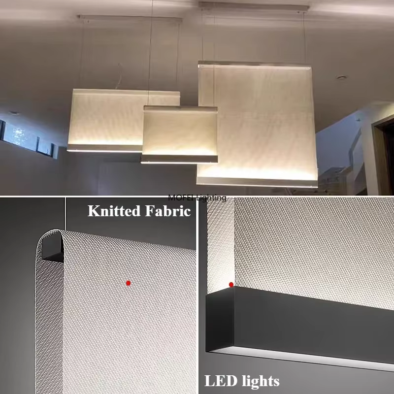 Tissu tricoté pendentif LED lumière nordique design minimalisme lustre salle à manger bureau décoration de la maison lampe suspendue élégante
