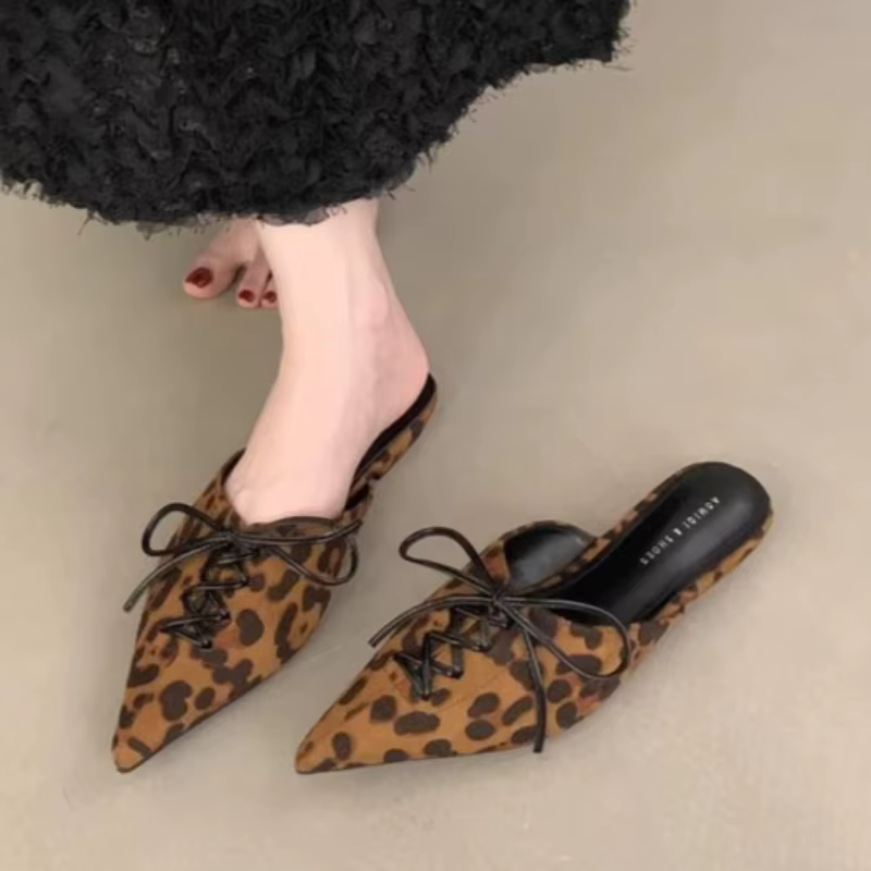 Sandales à talons pour femmes motif léopard