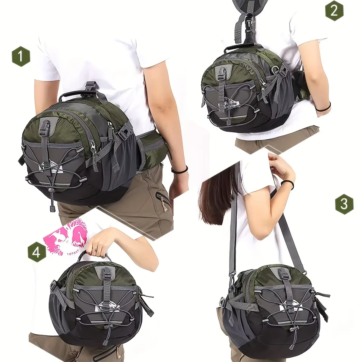Sac de taille d'alpinisme en plein air 18L, sac de taille multifonctionnel pour sport et voyage, sac à main à bandoulière de grande capacité