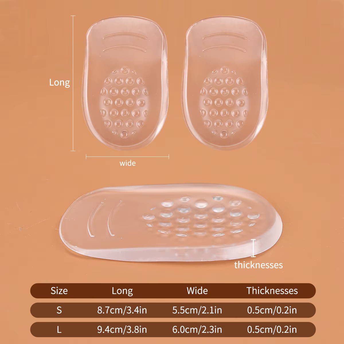 Couvre-talons en gel de silicone – Inserts de chaussures pour douleurs plantaires