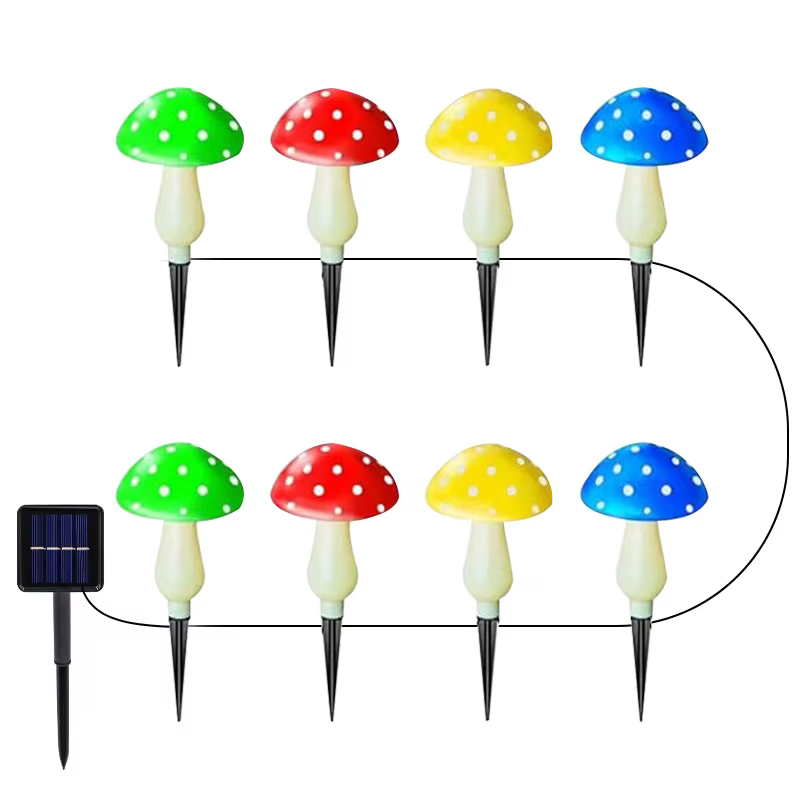Lampe solaire féerique en forme de champignon, panneau solaire de jardin, décoration extérieure, lampe de nuit étanche, cour pour noël, décoration de fête de mariage