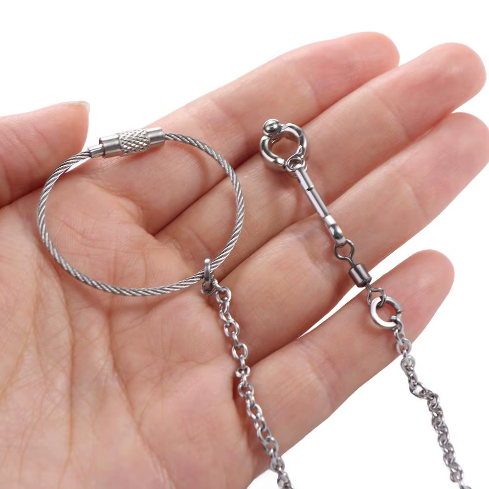 Accessoires d'entraînement en extérieur pour oiseaux avec boucle pivotante : Support pour oiseaux, Bague de pied pour perroquet, Chaîne de pied pour perruche