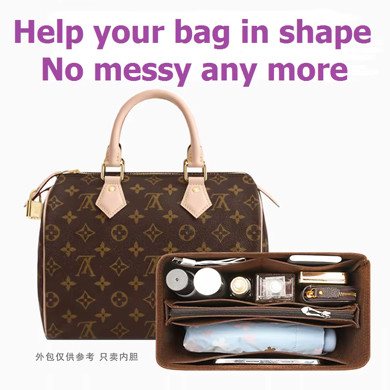 Sac intérieur en vente uniquement, insertion d'organisateur de sac pour LV Speedy 25 30 35 Boston, séparateur de maquillage, sac de compartiment de protection façonnant