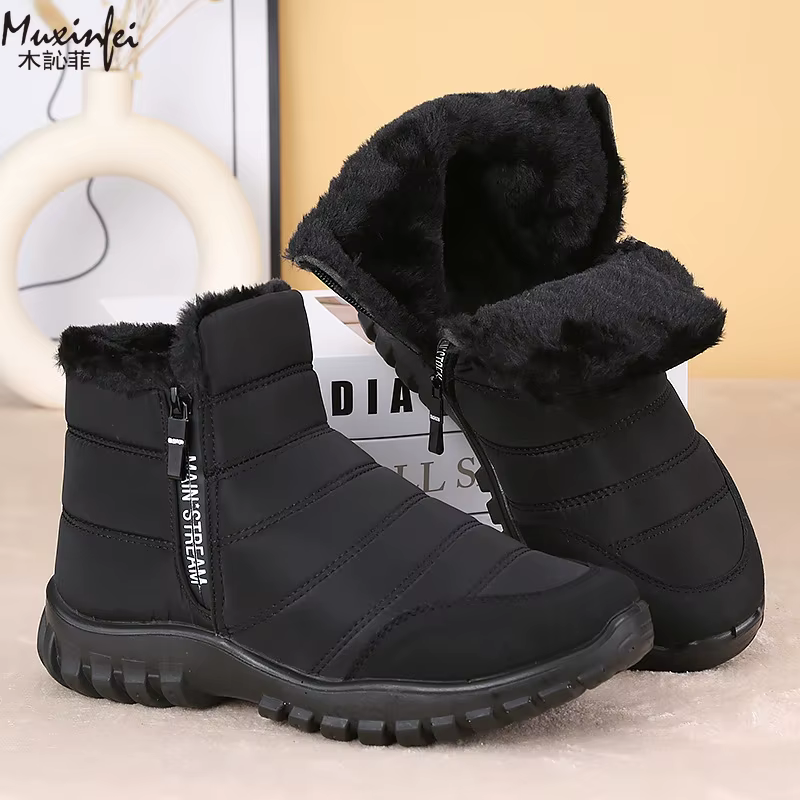 Hiver hommes cheville bottes de neige imperméable chaussures antidérapantes pour hommes décontracté garder au chaud en peluche grande taille chaussures de Couple Chaussure Homme
