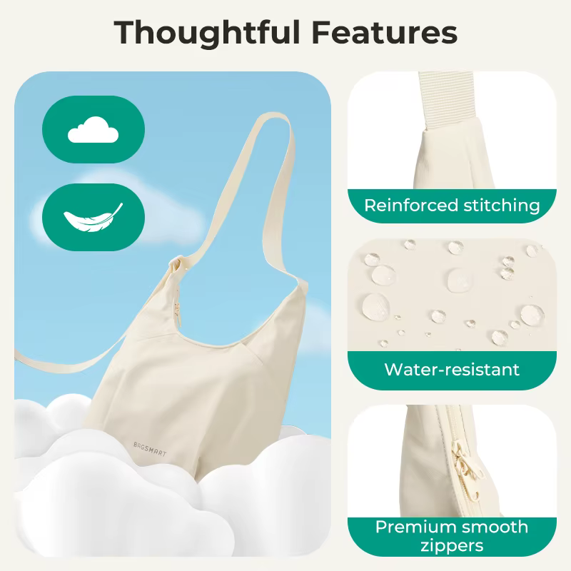 BAGSMART sac à bandoulière Hobo pour femmes loisirs messager à bandoulière polyvalent pour un usage quotidien sac à main fourre-tout de grande capacité