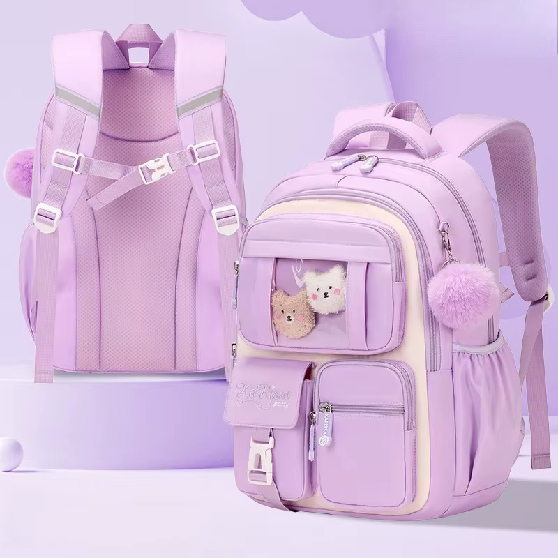 Sac à dos scolaire de qualité supérieure pour filles avec boucle de poitrine, cartable pour enfants pour l'école primaire, sac d'école résistant à l'eau, Mochilas