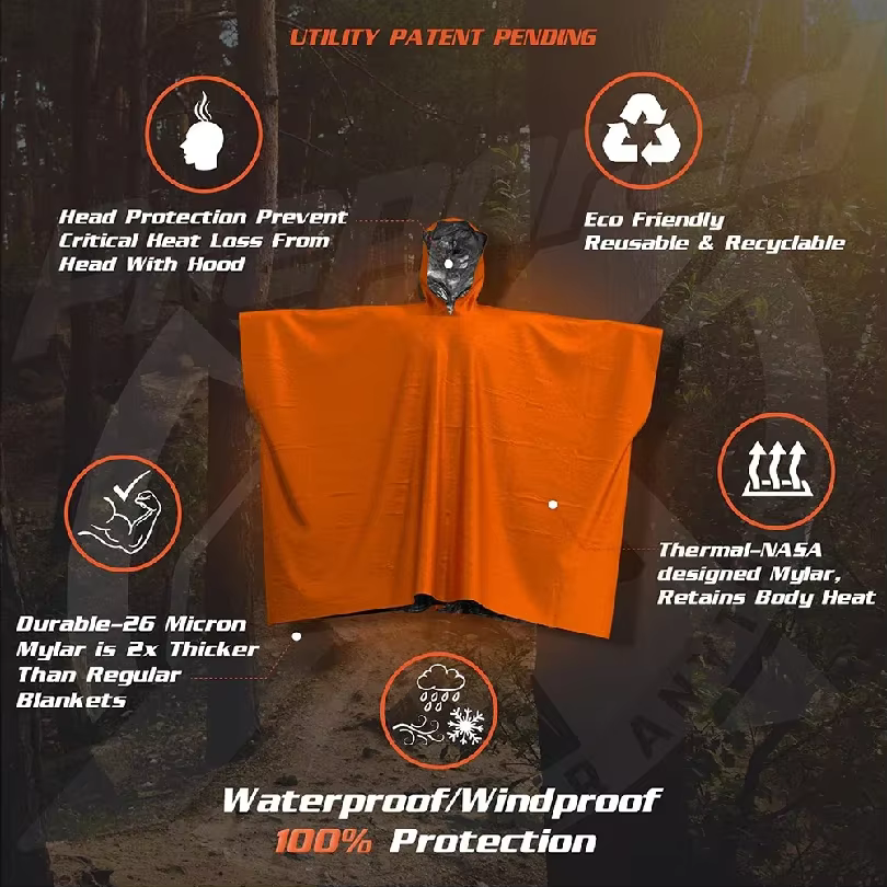 Poncho de survie d'urgence
