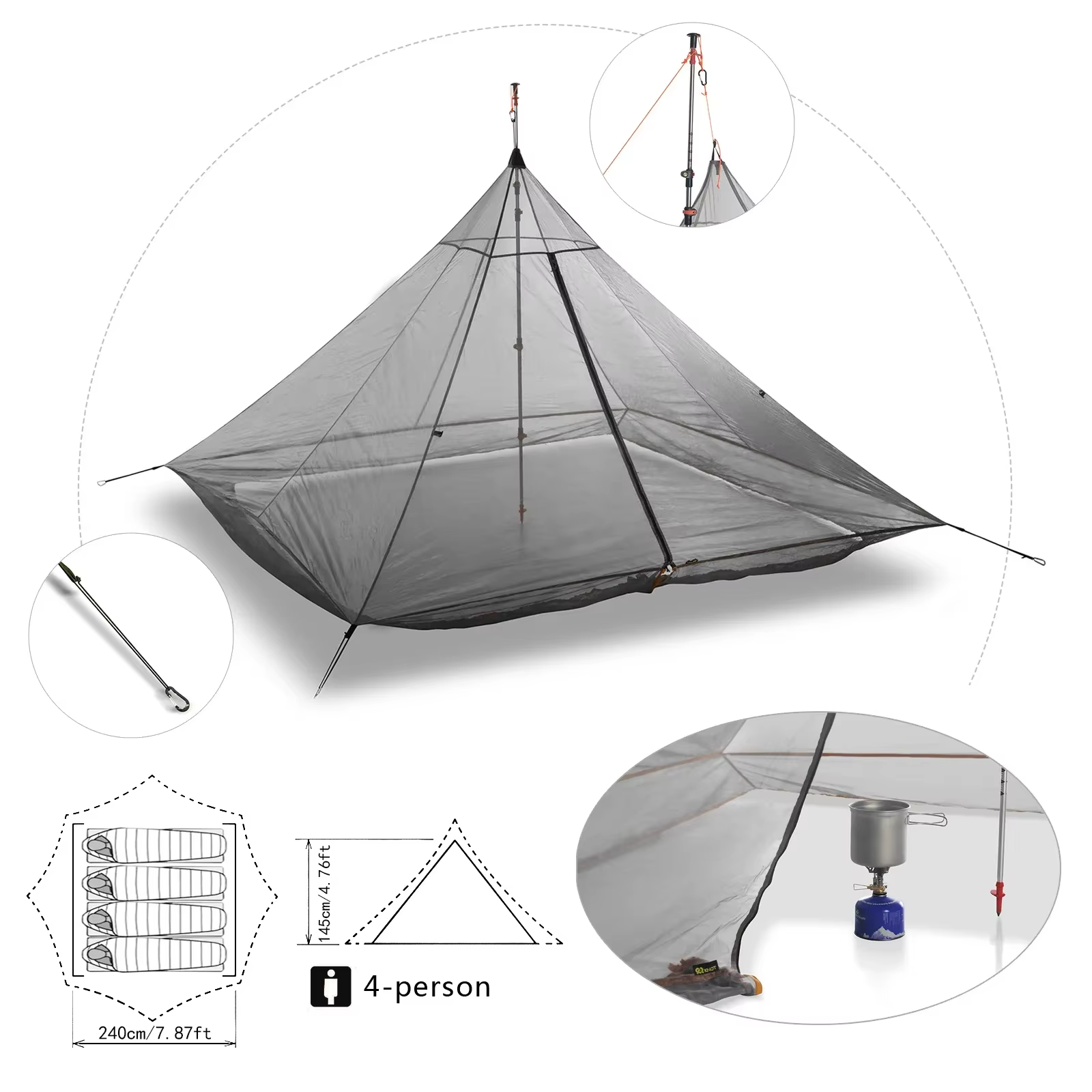 Tente de Camping ultralégère pour 2 à 4 personnes