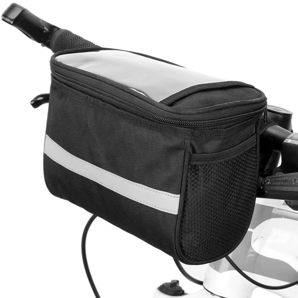 Sac de guidon avant de vélo, sangle réfléchissante d'extérieur, pochette de téléphone tactile, panier de Tube avant de vélo, accessoires de vélo