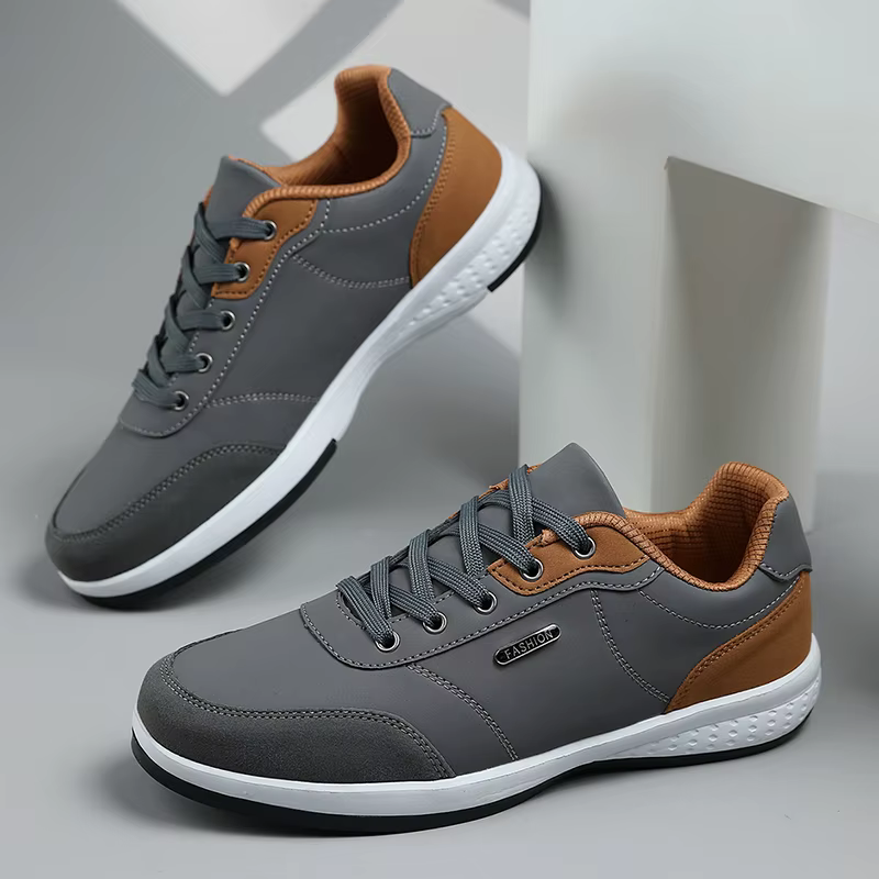 Nouvelles chaussures de course hommes en cuir imperméable baskets athlétiques vêtement homme résistant
