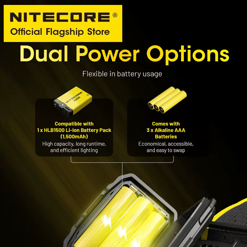 NITECORE HA23 UHE lampe frontale légère AAA 3 températures de couleur 600 Lumens phare IP68 pour course de nuit Camping pêche Trekking