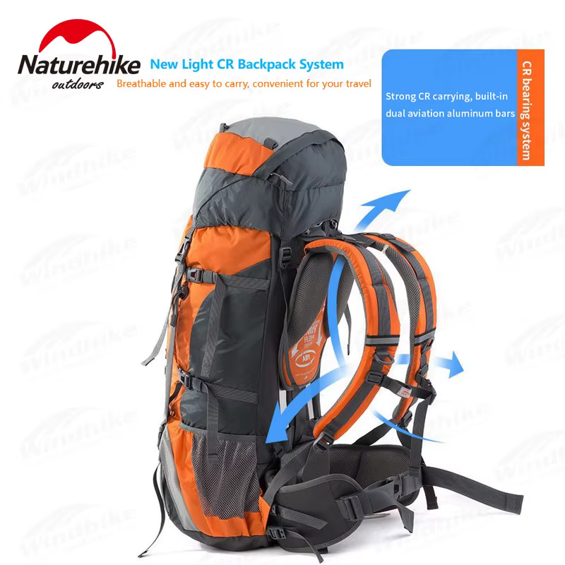 Naturehike 70 + 5L sac à dos randonnée voyage alpinisme sac à dos souple grande capacité hommes sac à dos étanche avec housse de pluie