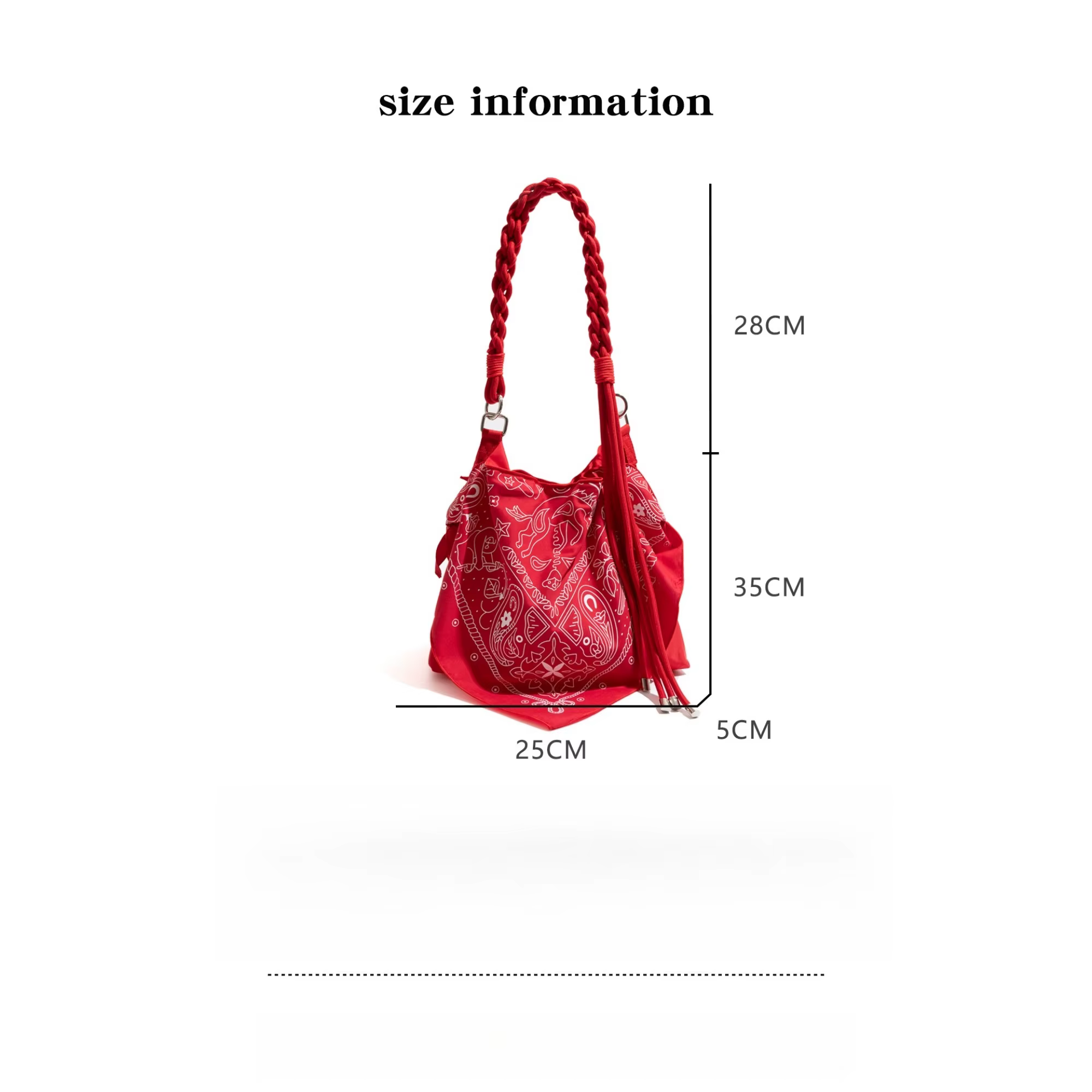 Paisley tressé sangle sous les bras sac à bandoulière rouge bohème Bandanna imprimé sacs à bandoulière tissé sangle sacs à main et sacs à main