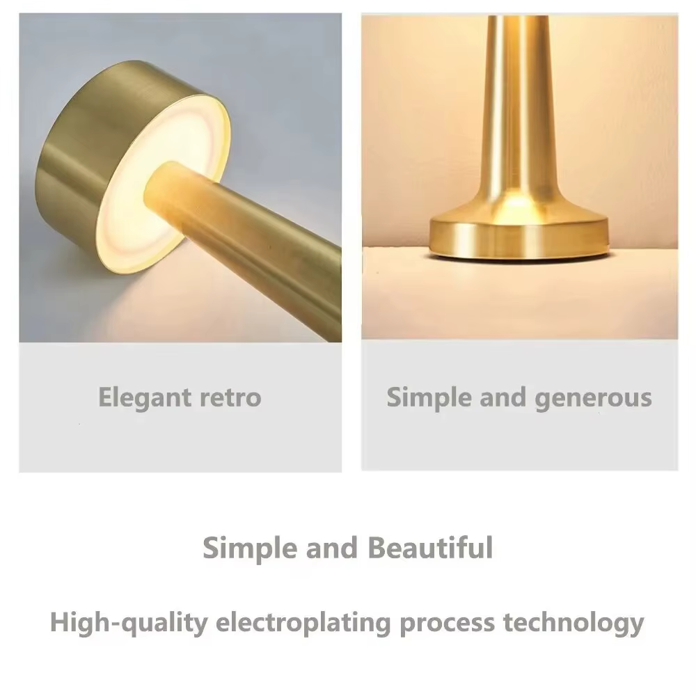 Lampe de Table LED 3 couleurs rétro lampe de Table basse barre tactile lampe décorative de bureau capteur veilleuse Rechargeable pour chambre