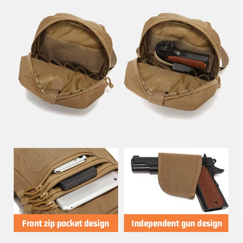 Sac à bandoulière d'extérieur, sac de poitrine dissimulé, sac à dos Convertible pour la chasse et le Camping