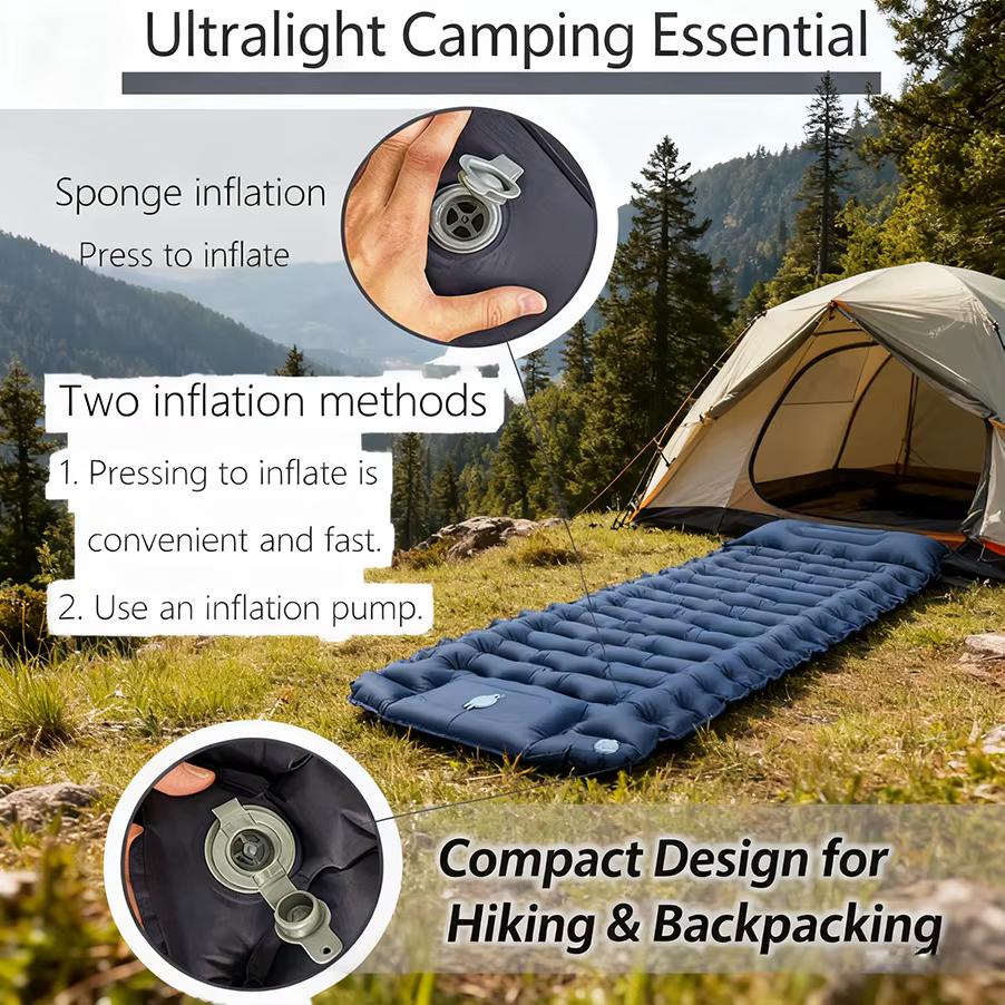 TARKA – matelas gonflable de Camping, épais, auto-gonflant, Chusion d'air, randonnée sauvage, voyage, coussin de couchage épissable