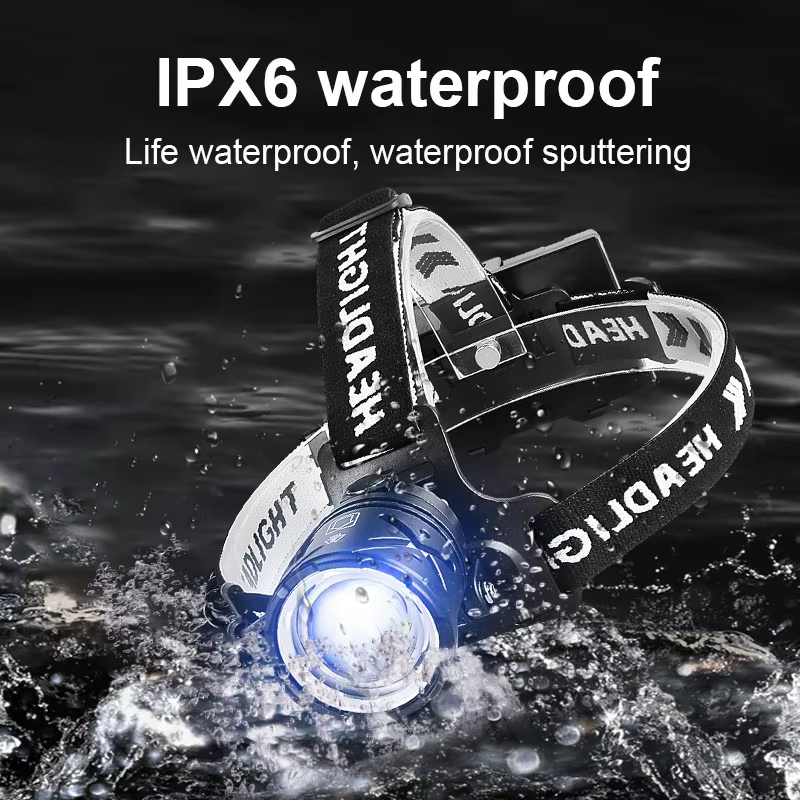Lampe de poche LED aste de type C pour la pêche, lampe de sauna ultra injuste, lanterne frontale, 9000000LM, 600W, 8000LM, inj