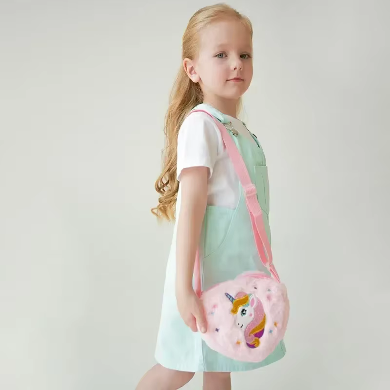 Sac messager en fourrure de dessin animé de grande capacité pour jeunes enfants, sac de rangement pour filles, sac à fourrure doux, sac initié par Nairobi Orn Star, cadeau mignon