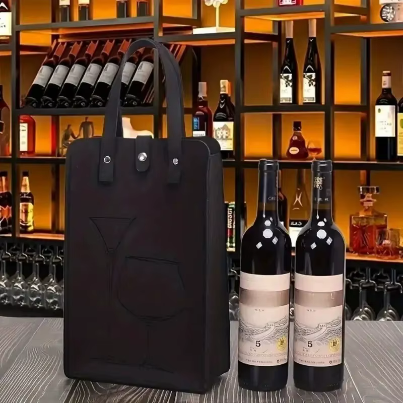 Nouveau Feutre vin rouge sac cadeau Double vin