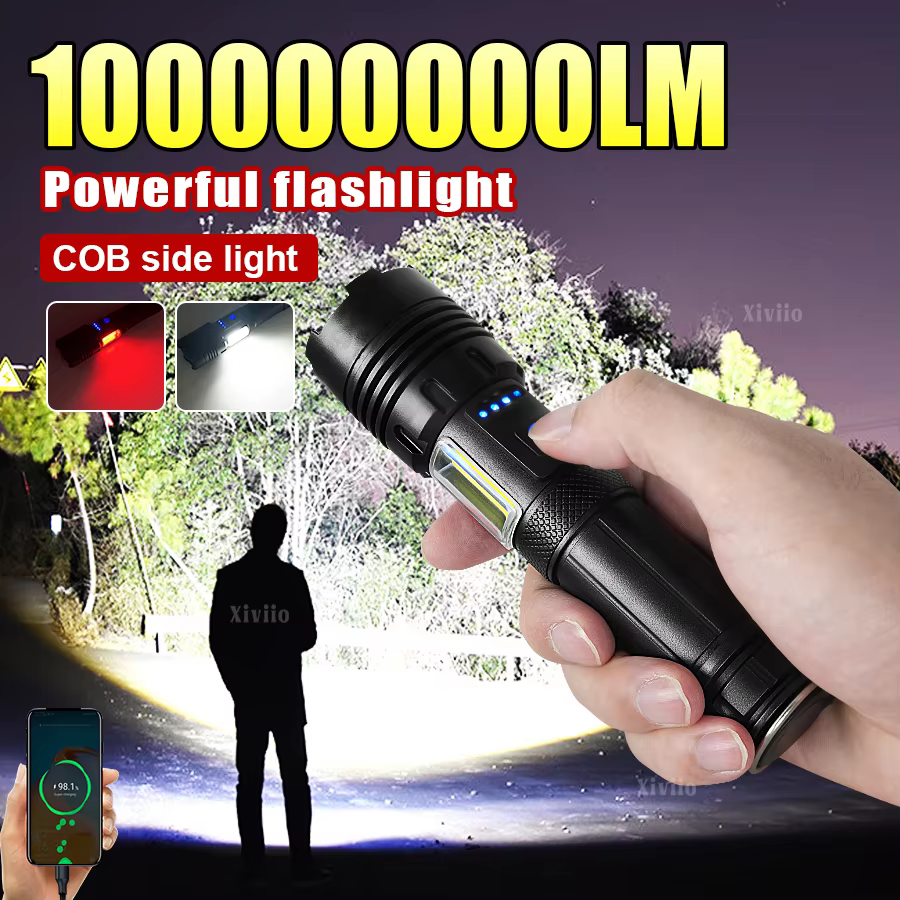 100000000LM lampe de poche Super puissante lampes