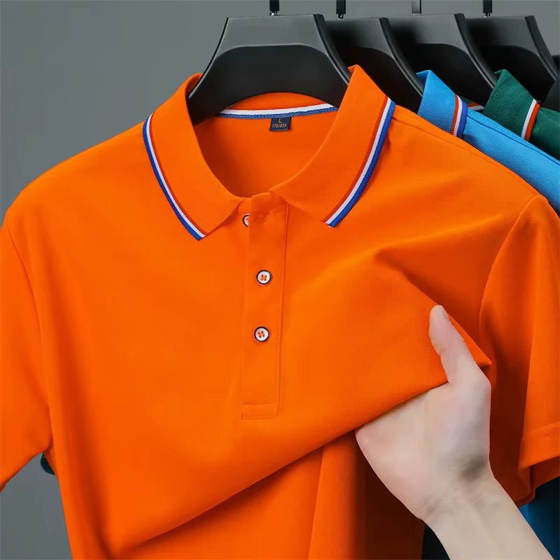Polo à manches courtes pour homme, couleur unie, décontracté, tendance estivale, confortable et polyvalent