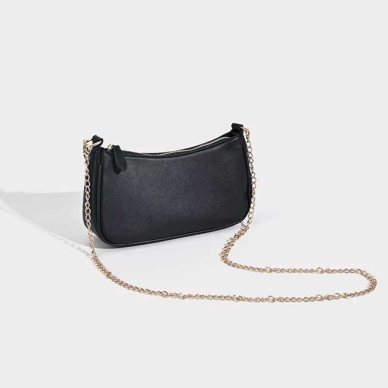 Sac à bandoulière Hobo avec chaîne, sac à main décontracté vintage léger, sac à bandoulière pour femme de couleur unie pour le travail, les déplacements et les voyages