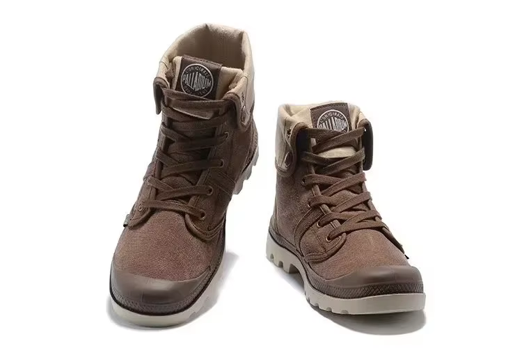 PALLADIUM Pallabrouse baskets marron foncé hommes/femmes haut de gamme armée loisirs bottines toile chaussures