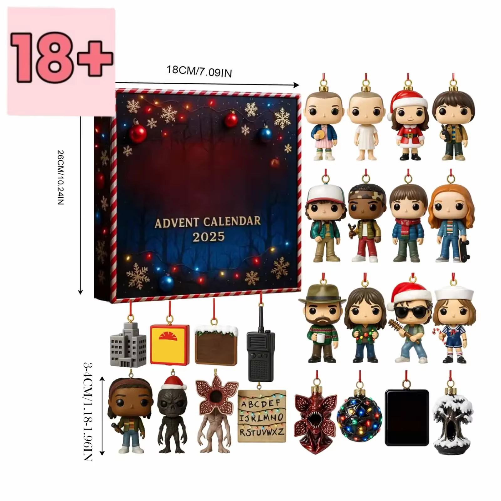 Ensemble de Noël étranger - Ornement acrylique 2D et calendrier de l'Avent à collectionner | The Ultimate Fan Bundle pour unémission de télévision exclusive Merch