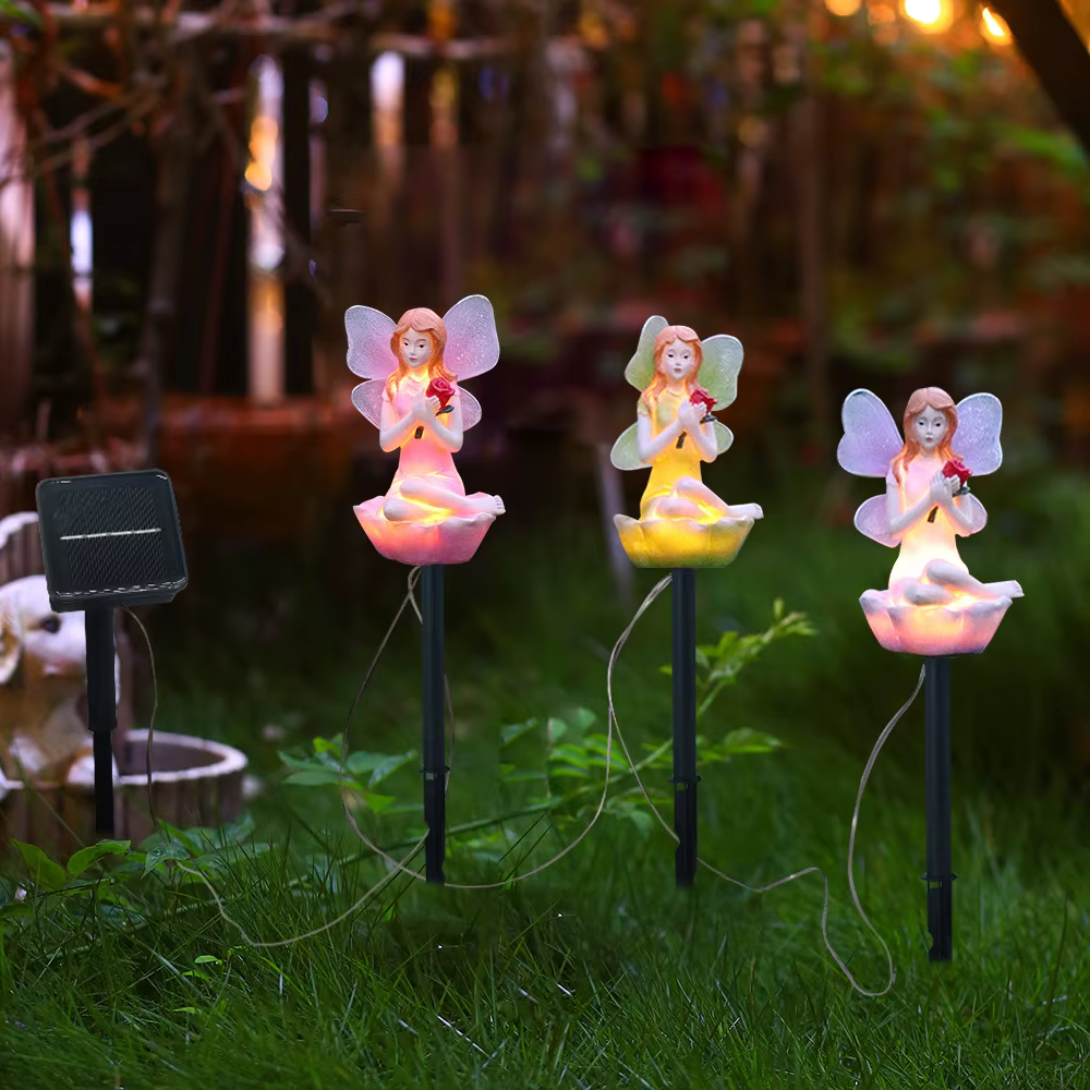 LED solaire fleur fée lumière extérieure étanche piquet lampe pour maison jardin pelouse cour pot de fleurs plantes en pot Festival décor