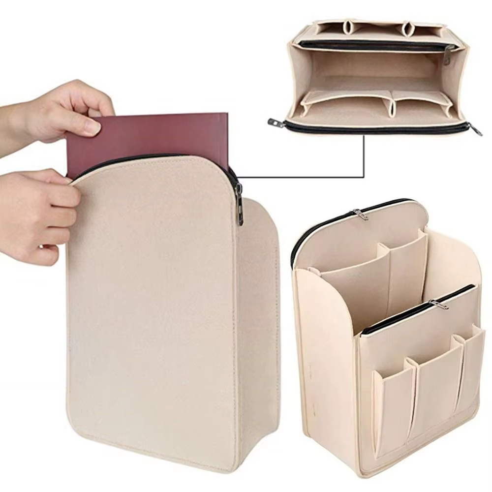 Sac à dos durable multi-poches, sac intérieur grande capacité, sac de voyage portable en feutre, organiseur pour Longchamp